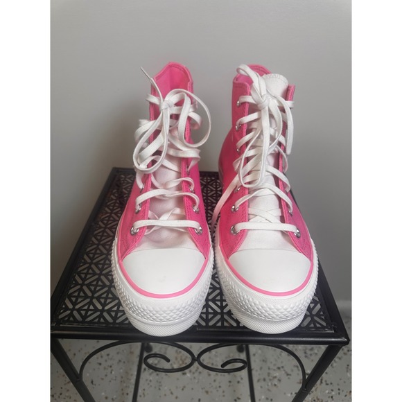 Converse All Star Platform Lift High Top Sneakers Womens Size‎ 9 Oops Pink NWOB - Picture 2 of 10